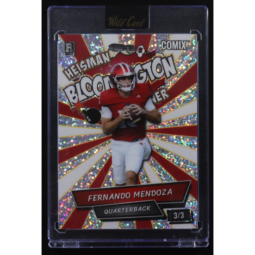 Fernando Mendoza 2025 Wild Card Comix Bloomington Red/White Sparkle #ACBLFM01 #3/3 RC at PristineAuction.com