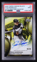 Ivan Rodriguez 2025 Topps Chrome Black Gold Mini Diamon Auto #IR #08/50 (PSA 9) at PristineAuction.com