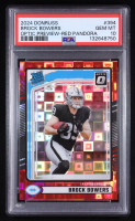 Brock Bowers 2024 Donruss Optic Rated Rookies Preview Red Pandora #394 RR RC (PSA 10) at PristineAuction.com