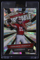 Fernando Mendoza 2025 Wild Card Comix Improbable White/Black Wave #ACIMFM07 #1/2 RC at PristineAuction.com