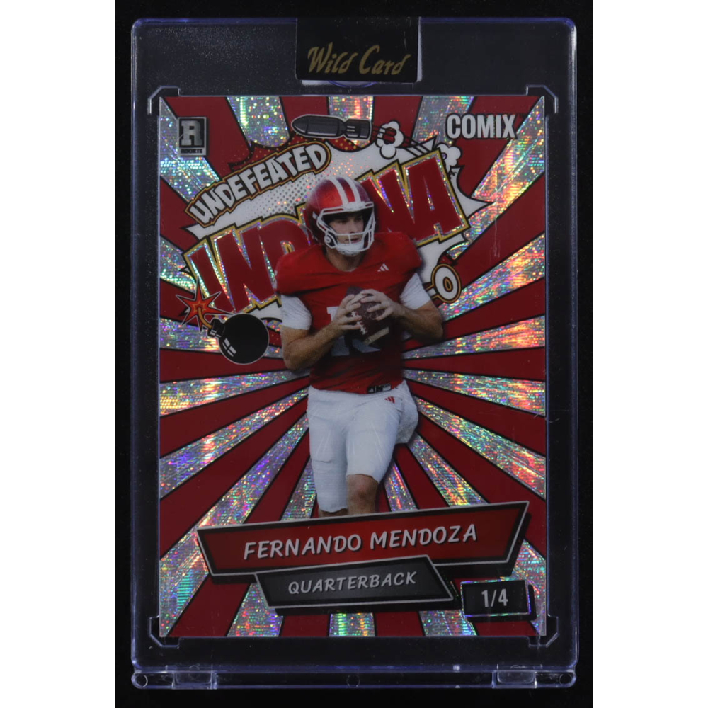 Fernando Mendoza 2025 Wild Card Comix Indiana Red Pulsar #ACBLFM01 #1/4 RC at PristineAuction.com
