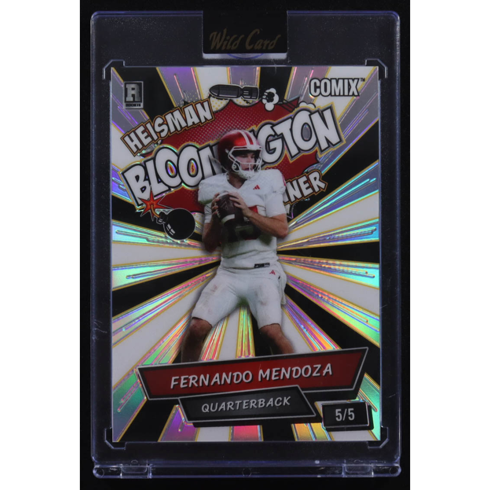 Fernando Mendoza 2025 Wild Card Comix Bloomington Black/White Refractor #ACBLFM05 #5/5 RC at PristineAuction.com