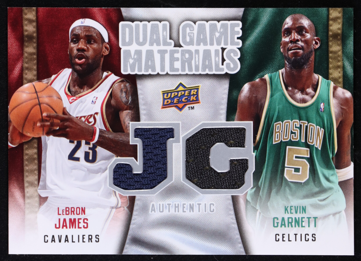 Kevin Garnett / LeBron James 2009-10 Upper Deck Game Materials Dual #DGLK at PristineAuction.com Kevin Garnett / LeBron James 2009-10 Upper Deck Game Materials Dual #DGLK at PristineAuction.com