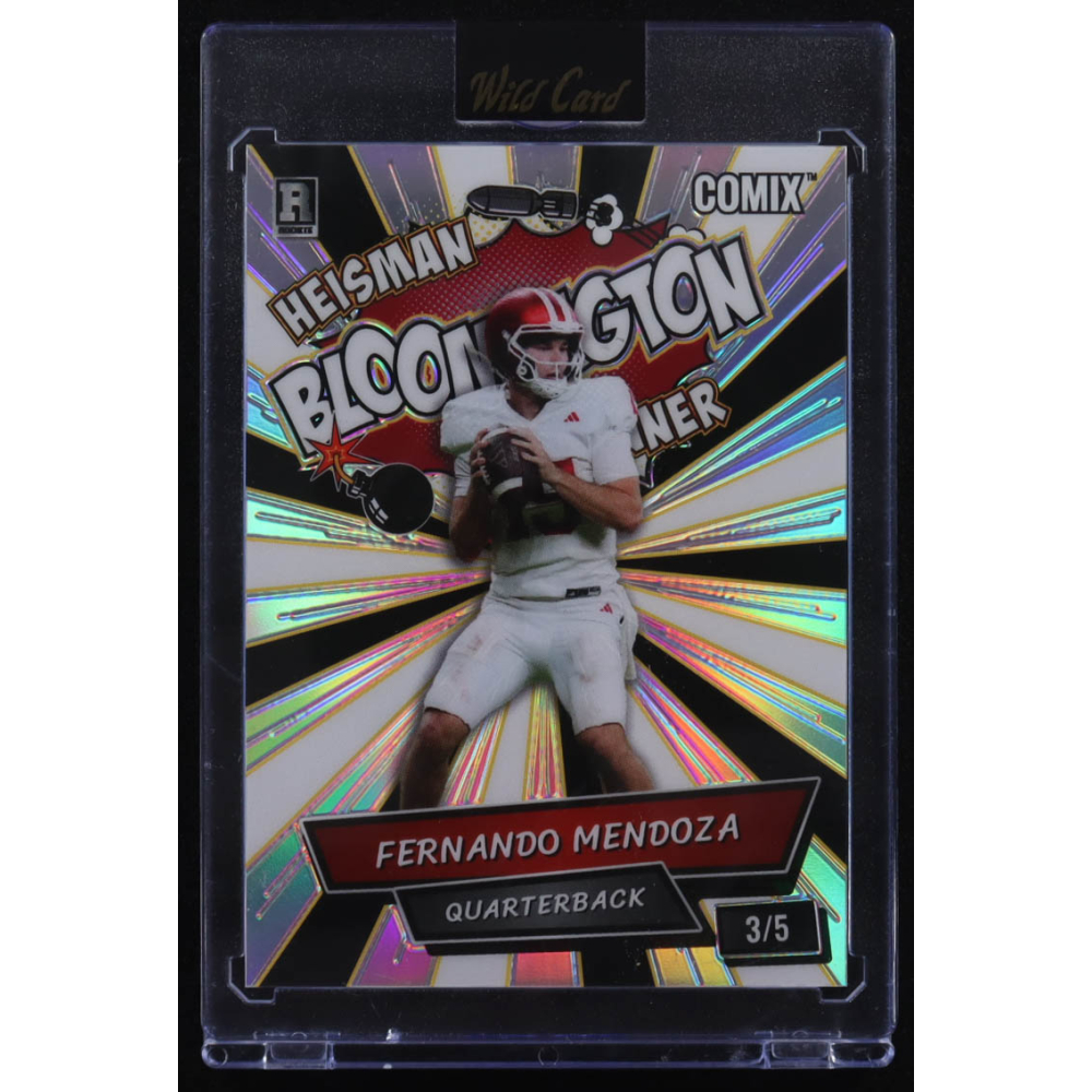 Fernando Mendoza 2025 Wild Card Comix Bloomington Black/White Refractor #ACBLFM05 #3/5 RC at PristineAuction.com