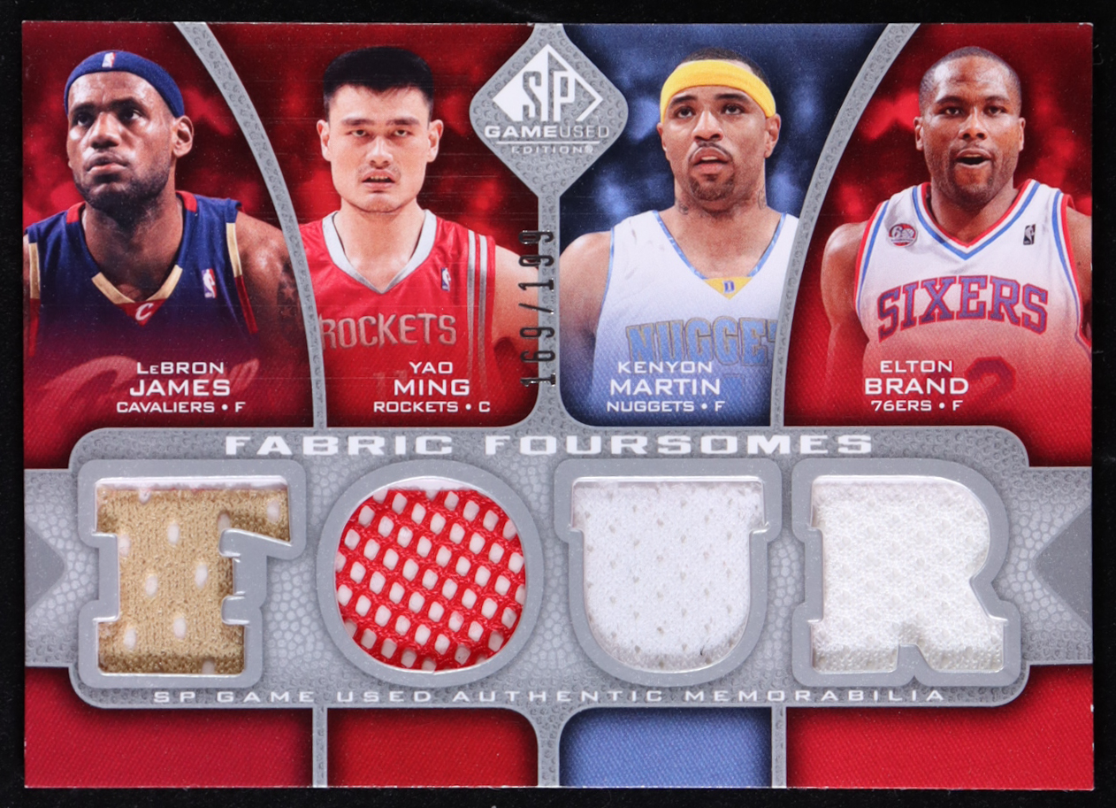 LeBron James / Yao Ming / Elton Brand / Kenyon Martin 2009-10 SP Game Used Fabric Foursomes #F4BMMJ #169/199 at PristineAuction.com LeBron James / Yao Ming / Elton Brand / Kenyon Martin 2009-10 SP Game Used Fabric Foursomes #F4BMMJ #169/199 at PristineAuction.com