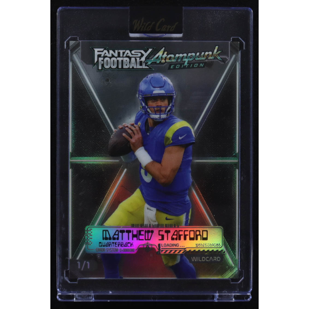 Matthew Stafford 2026 Atompunk Fantasy Football Black Refractor #FAPBK3MS #1/1 at PristineAuction.com