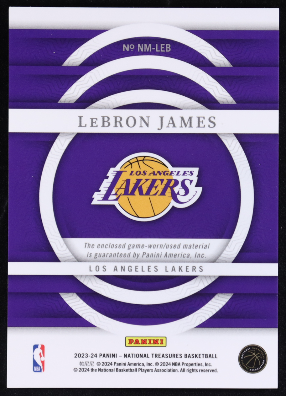LeBron James 2023-24 Panini National Treasures NBA Materials #5 #39/99 at PristineAuction.com LeBron James 2023-24 Panini National Treasures NBA Materials #5 #39/99 at PristineAuction.com