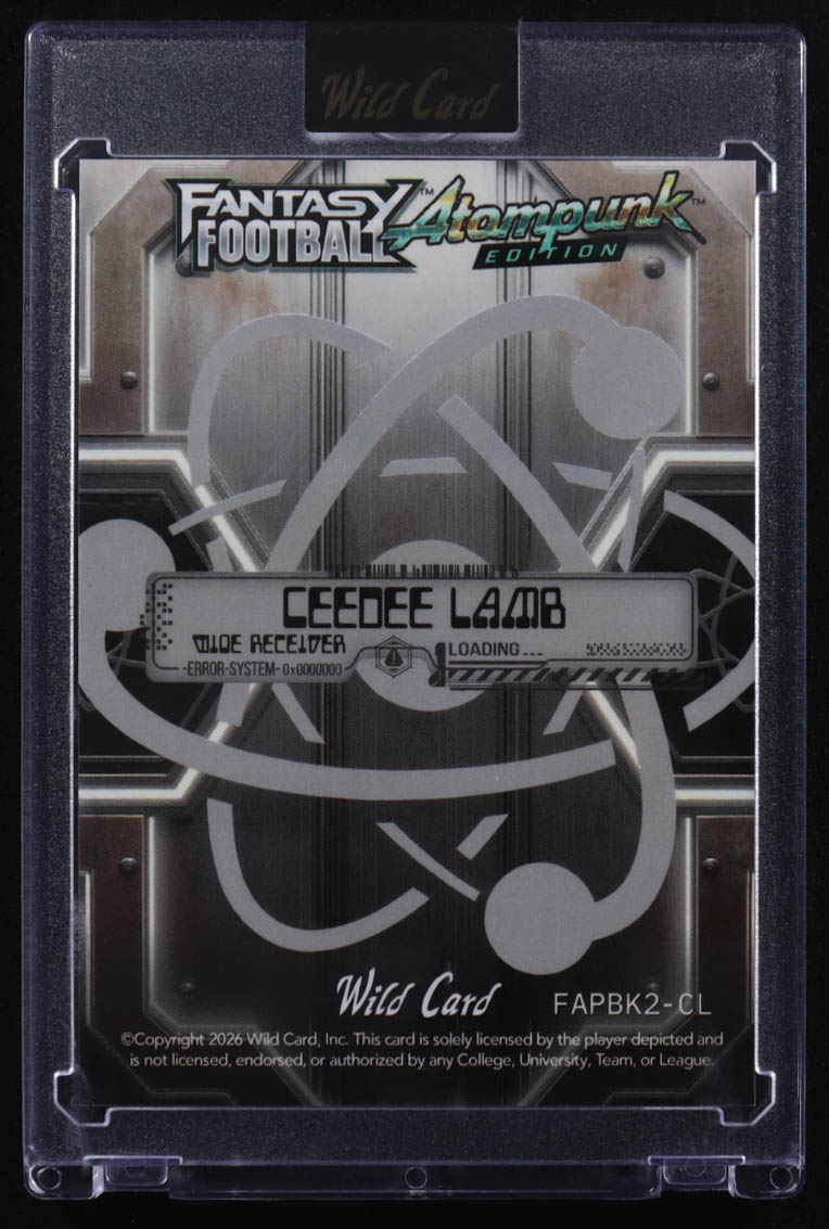 CeeDee Lamb 2026 Atompunk Fantasy Football Black Cross Hatch #FAPBK2CL #1/1 at PristineAuction.com CeeDee Lamb 2026 Atompunk Fantasy Football Black Cross Hatch #FAPBK2CL #1/1 at PristineAuction.com