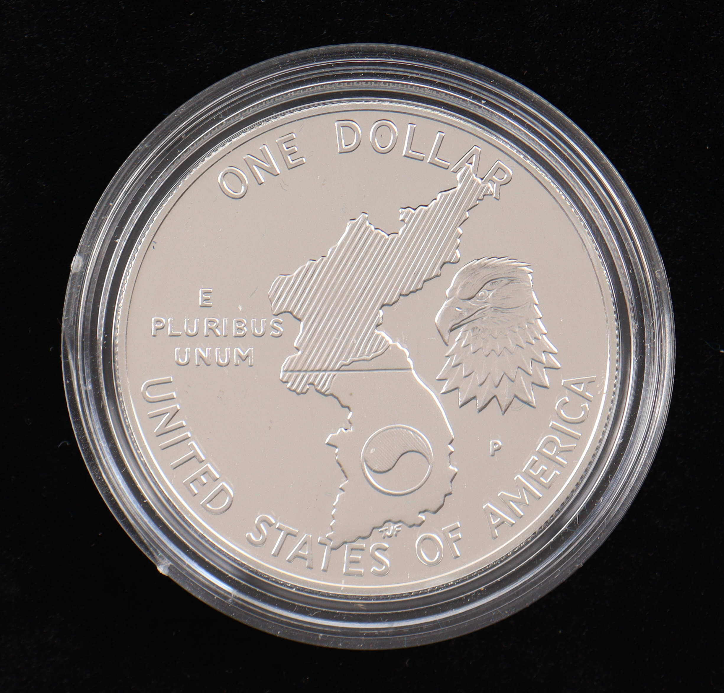 1991-P Proof United States Korean War Memorial Silver Dollar with Display Case at PristineAuction.com 1991-P Proof United States Korean War Memorial Silver Dollar with Display Case at PristineAuction.com