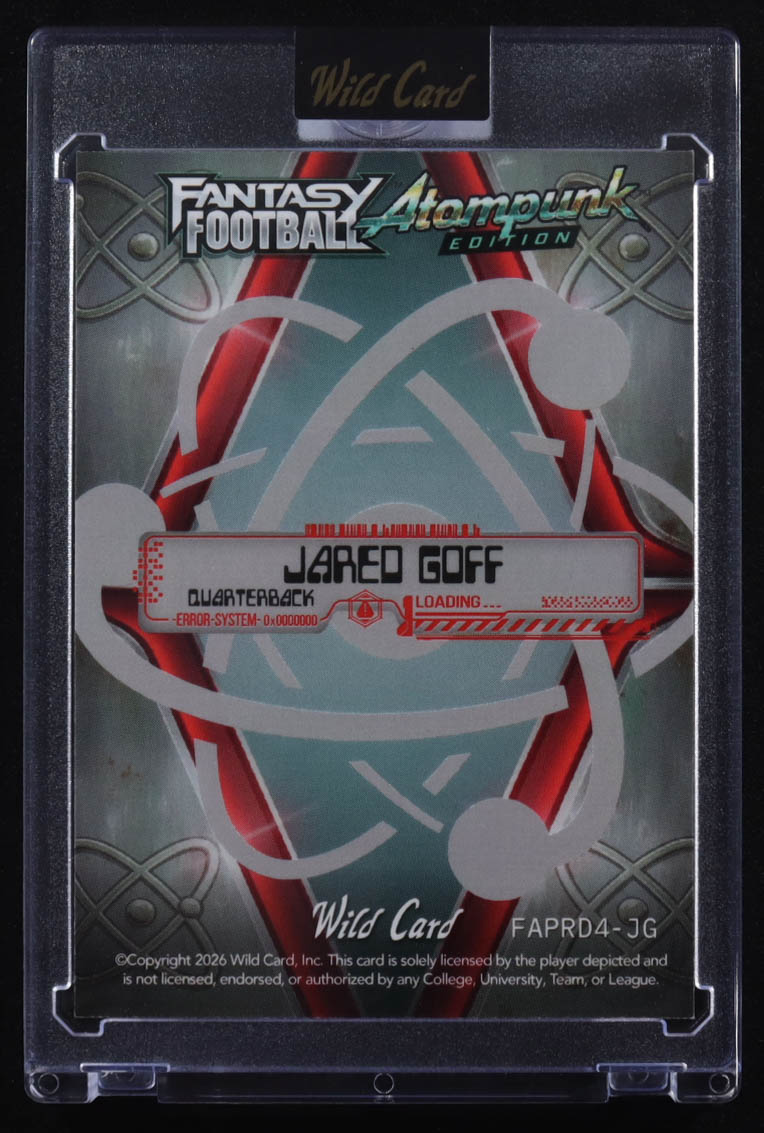 Jared Goff 2026 Atompunk Fantasy Football Red Pandora #FAPRD4JG #1/2 at PristineAuction.com Jared Goff 2026 Atompunk Fantasy Football Red Pandora #FAPRD4JG #1/2 at PristineAuction.com
