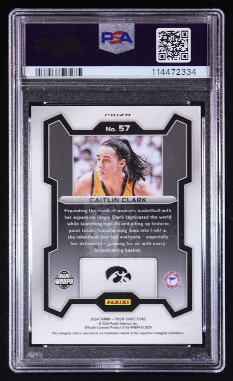 Caitlin Clark 2024-25 Panini Prizm Draft Picks Prizms Red Ice #57 RC (PSA 9) at PristineAuction.com Caitlin Clark 2024-25 Panini Prizm Draft Picks Prizms Red Ice #57 RC (PSA 9) at PristineAuction.com