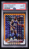 Magic Johnson 2023-24 Topps Chrome Orange Geometric Refractors #97 #15/25 (PSA 10) at PristineAuction.com
