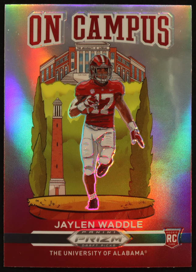 Jaylen Waddle 2021 Panini Prizm Draft Picks On Campus #5 RC at PristineAuction.com Jaylen Waddle 2021 Panini Prizm Draft Picks On Campus #5 RC at PristineAuction.com