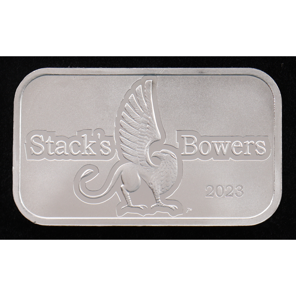 2023 Stack's Bowers 1 Troy Ounce .999 Fine Silver Bullion Bar at PristineAuction.com