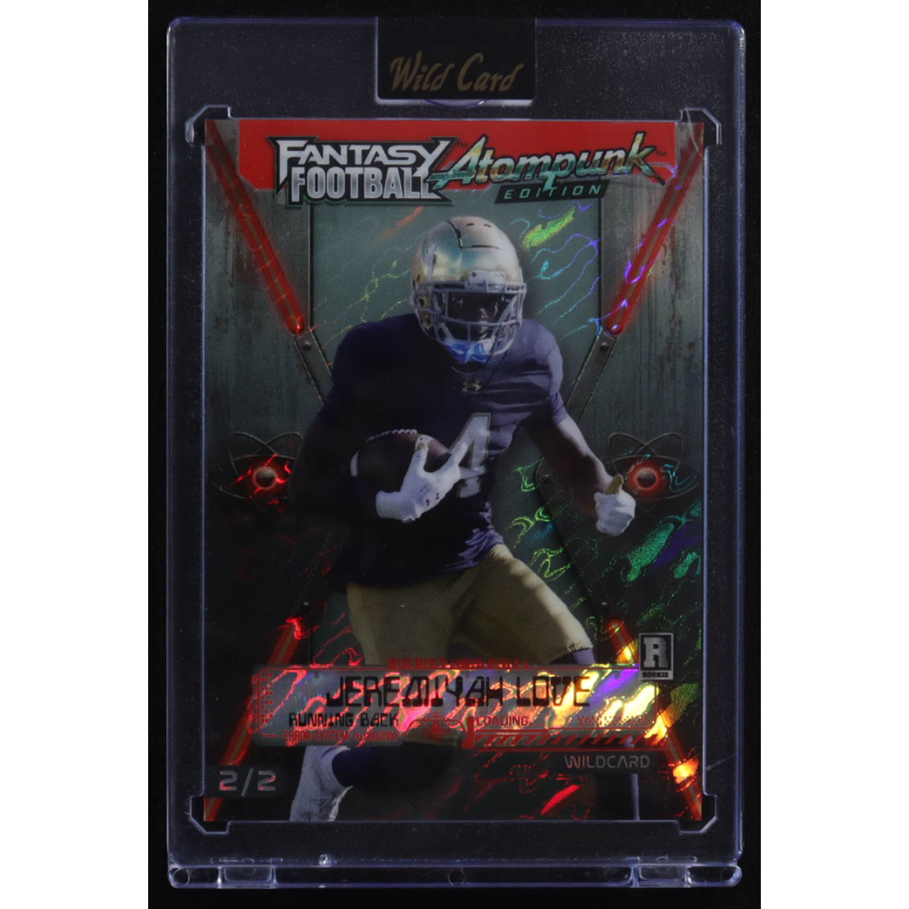 Jeremiyah Love 2026 Atompunk Fantasy Football Red Island #FAPRD5JL #2/2 RC at PristineAuction.com