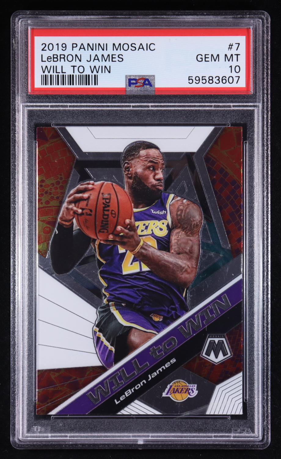 LeBron James 2019-20 Panini Mosaic Will to Win #7 (PSA 10) at PristineAuction.com LeBron James 2019-20 Panini Mosaic Will to Win #7 (PSA 10) at PristineAuction.com