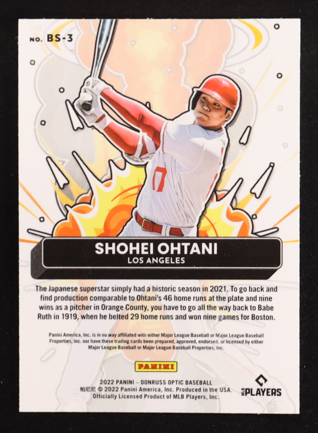 Shohei Ohtani 2022 Donruss Optic Bomb Squad #3 at PristineAuction.com Shohei Ohtani 2022 Donruss Optic Bomb Squad #3 at PristineAuction.com