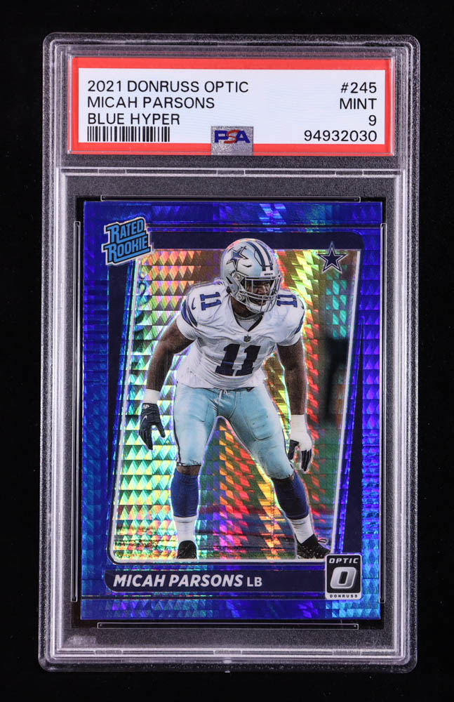 Micah Parsons 2021 Donruss Optic Blue Hyper #245 RR RC (PSA 9) at PristineAuction.com Micah Parsons 2021 Donruss Optic Blue Hyper #245 RR RC (PSA 9) at PristineAuction.com