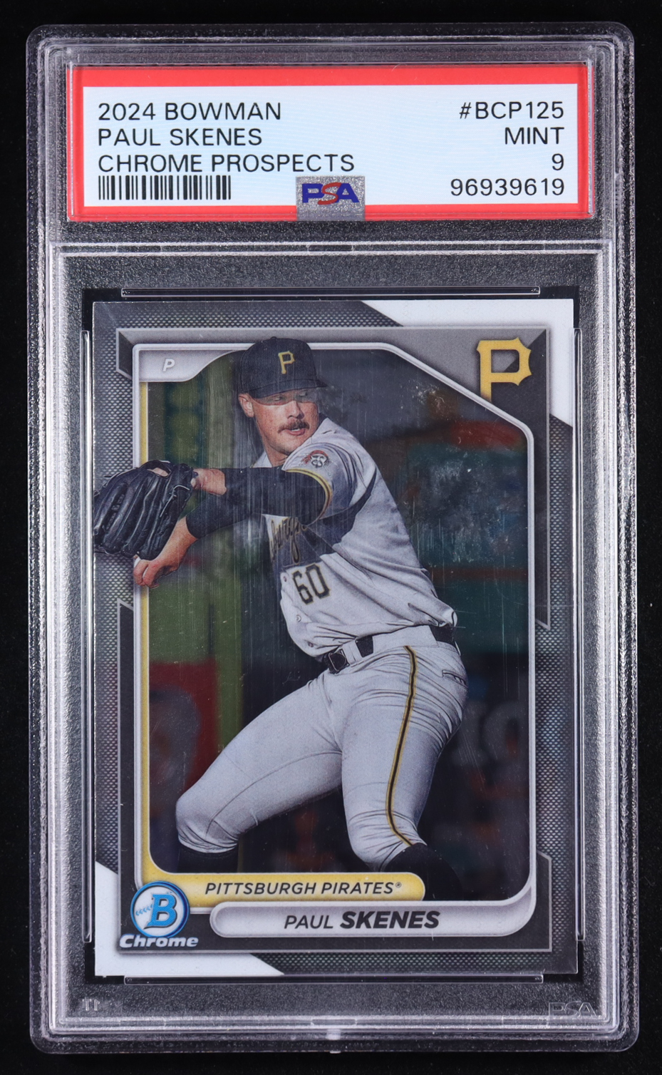 Paul Skenes 2024 Bowman Chrome Prospects #BCP125 RC (PSA 9) at PristineAuction.com Paul Skenes 2024 Bowman Chrome Prospects #BCP125 RC (PSA 9) at PristineAuction.com
