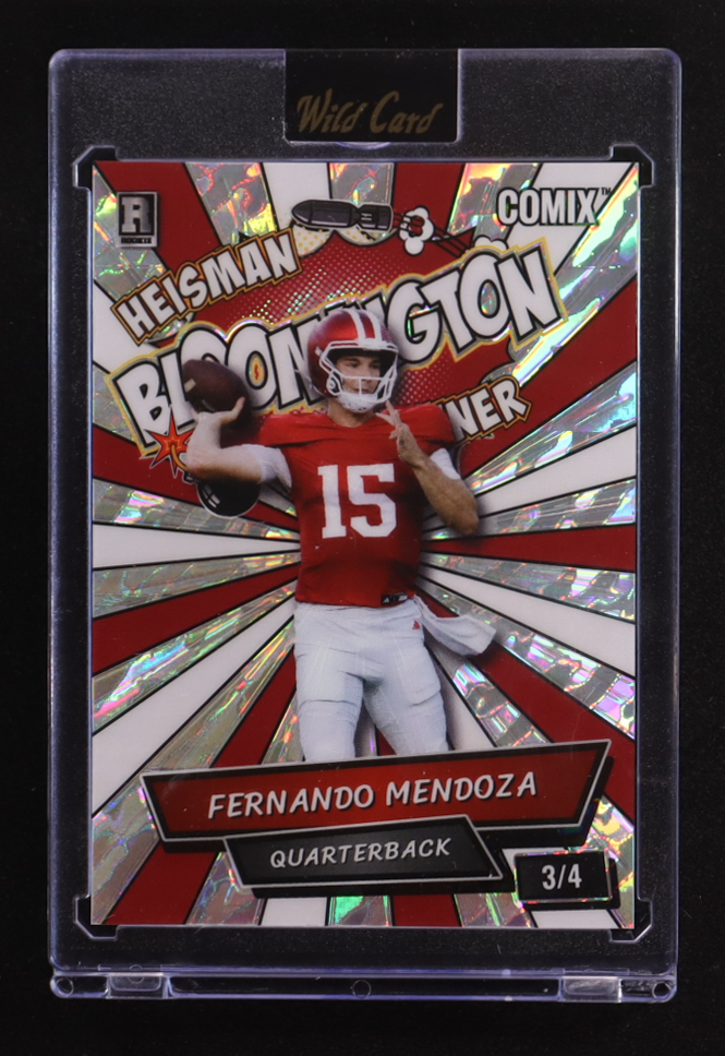 Fernando Mendoza 2025 Wild Card Comix Bloomington Heisman Winner Island #ACBL-FM02 #3/4 RC at PristineAuction.com Fernando Mendoza 2025 Wild Card Comix Bloomington Heisman Winner Island #ACBL-FM02 #3/4 RC at PristineAuction.com