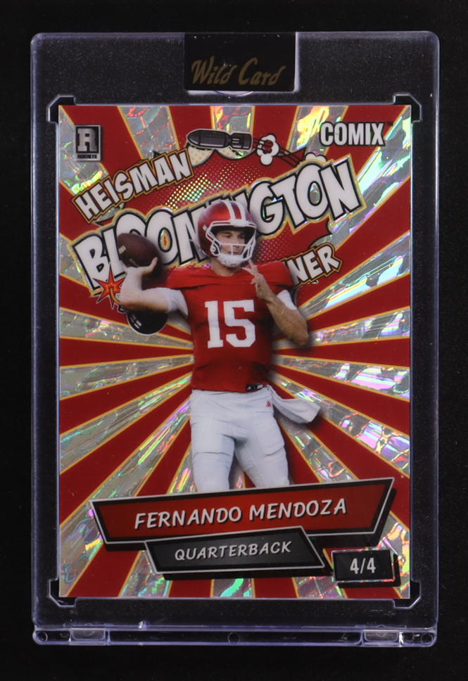Fernando Mendoza 2025 Wild Card Comix Bloomington Heisman Winner Island #ACBL-FM02 #4/4 RC at PristineAuction.com Fernando Mendoza 2025 Wild Card Comix Bloomington Heisman Winner Island #ACBL-FM02 #4/4 RC at PristineAuction.com