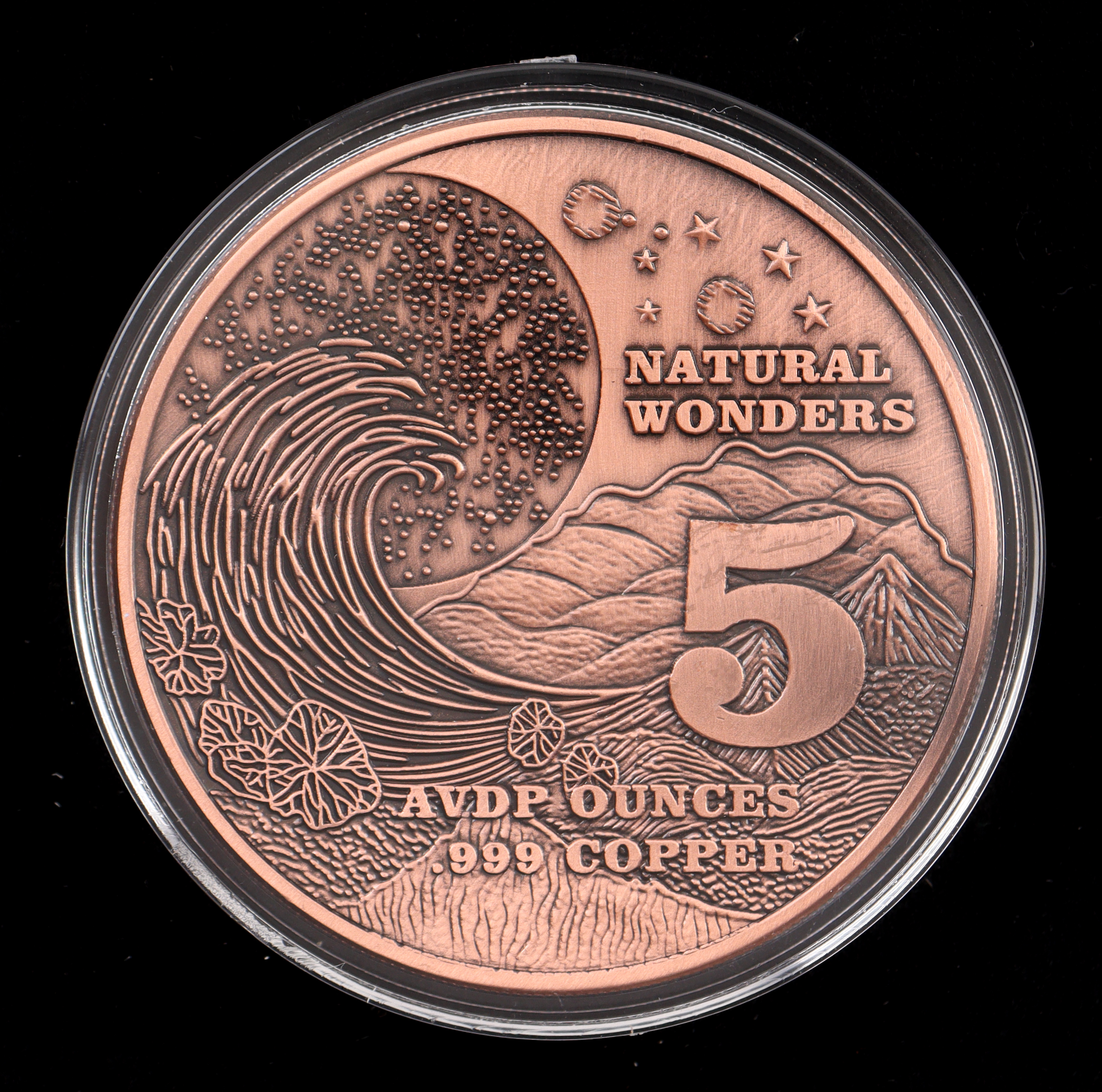 5 oz Fine Copper Colorized Round Natural Wonders- Yellowstone at PristineAuction.com 5 oz Fine Copper Colorized Round Natural Wonders- Yellowstone at PristineAuction.com