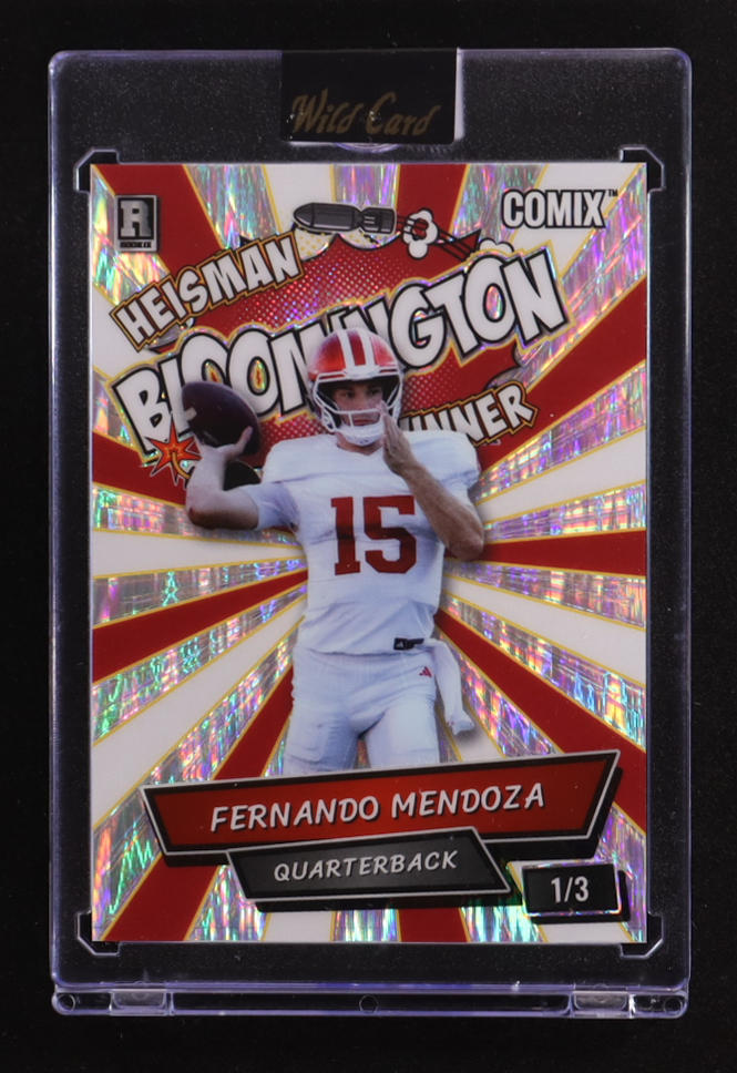 Fernando Mendoza 2025 Wild Card Comix Bloomington Heisman Winner Shock #ACBL-FM04 #1/3 RC at PristineAuction.com Fernando Mendoza 2025 Wild Card Comix Bloomington Heisman Winner Shock #ACBL-FM04 #1/3 RC at PristineAuction.com