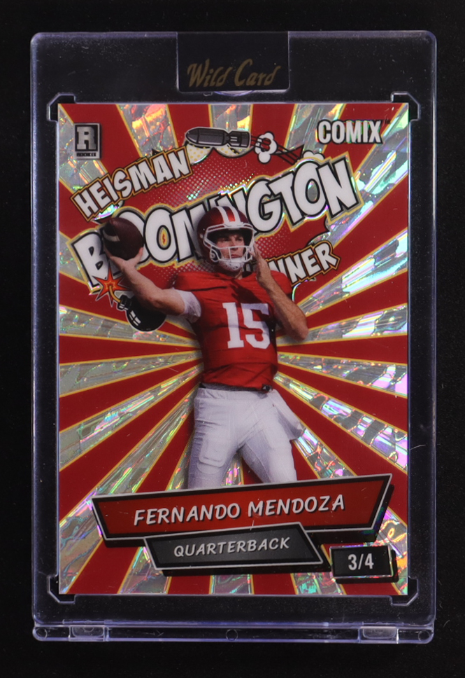 Fernando Mendoza 2025 Wild Card Comix Bloomington Heisman Winner Island #ACBL-FM07 #3/4 RC at PristineAuction.com Fernando Mendoza 2025 Wild Card Comix Bloomington Heisman Winner Island #ACBL-FM07 #3/4 RC at PristineAuction.com