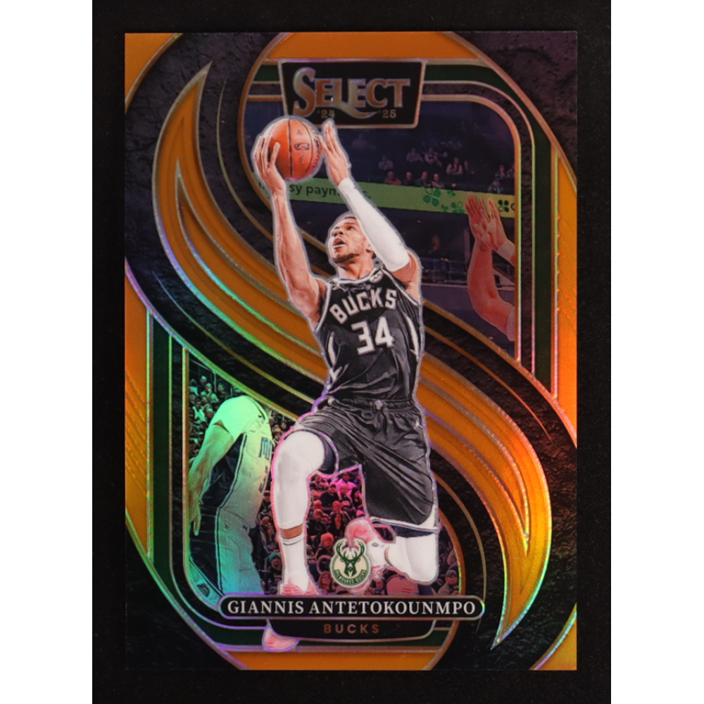 Giannis Antetokounmpo 2024-25 Select Orange Prizms #137 #31/65 at PristineAuction.com