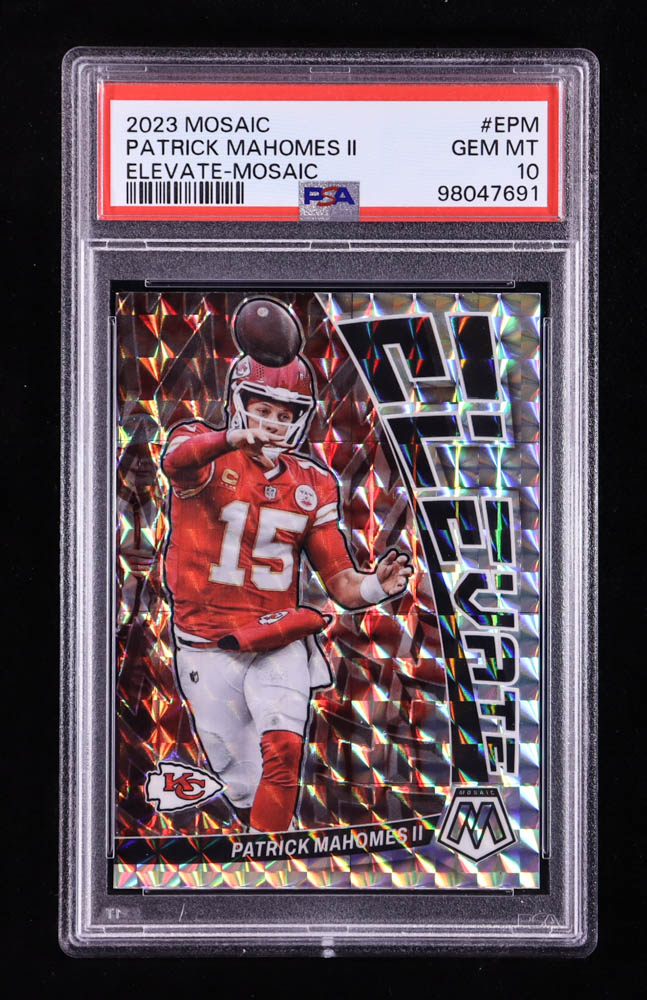 Patrick Mahomes II 2023 Panini Mosaic Elevate Mosaic #7 (PSA 10) at PristineAuction.com Patrick Mahomes II 2023 Panini Mosaic Elevate Mosaic #7 (PSA 10) at PristineAuction.com