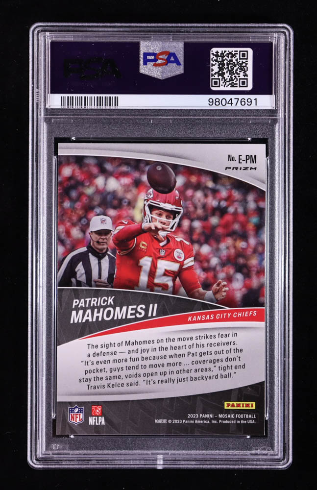 Patrick Mahomes II 2023 Panini Mosaic Elevate Mosaic #7 (PSA 10) at PristineAuction.com Patrick Mahomes II 2023 Panini Mosaic Elevate Mosaic #7 (PSA 10) at PristineAuction.com
