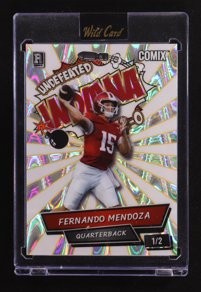 Fernando Mendoza 2025 Wild Card Comix Indiana Raywave #ACBL-FM03 #1/2 RC at PristineAuction.com Fernando Mendoza 2025 Wild Card Comix Indiana Raywave #ACBL-FM03 #1/2 RC at PristineAuction.com