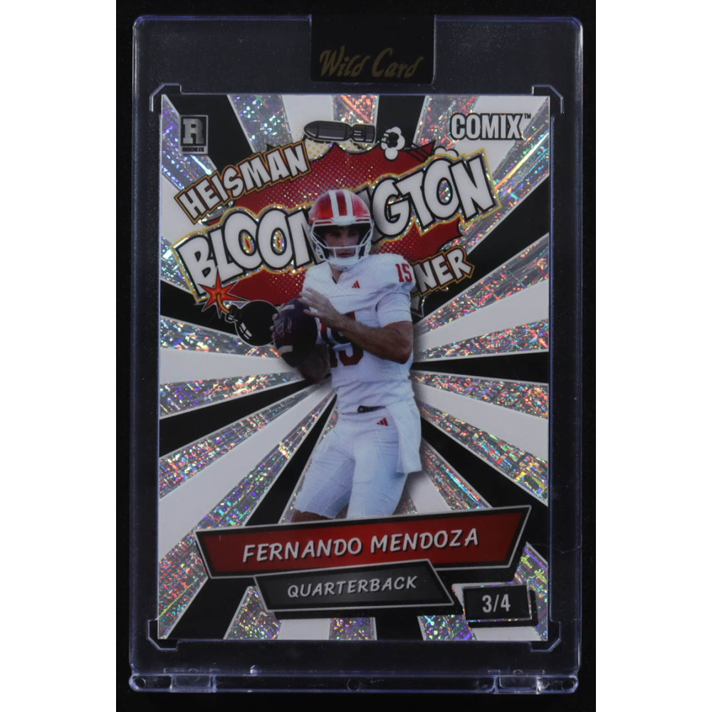 Fernando Mendoza 2025 Wild Card Comix Bloomington Black/White Cross Hatch #ACBLFM010 #3/4 RC at PristineAuction.com