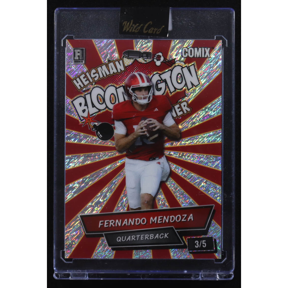 Fernando Mendoza 2025 Wild Card Comix Bloomington Red Stealth #ACBLFM01 #3/5 RC at PristineAuction.com