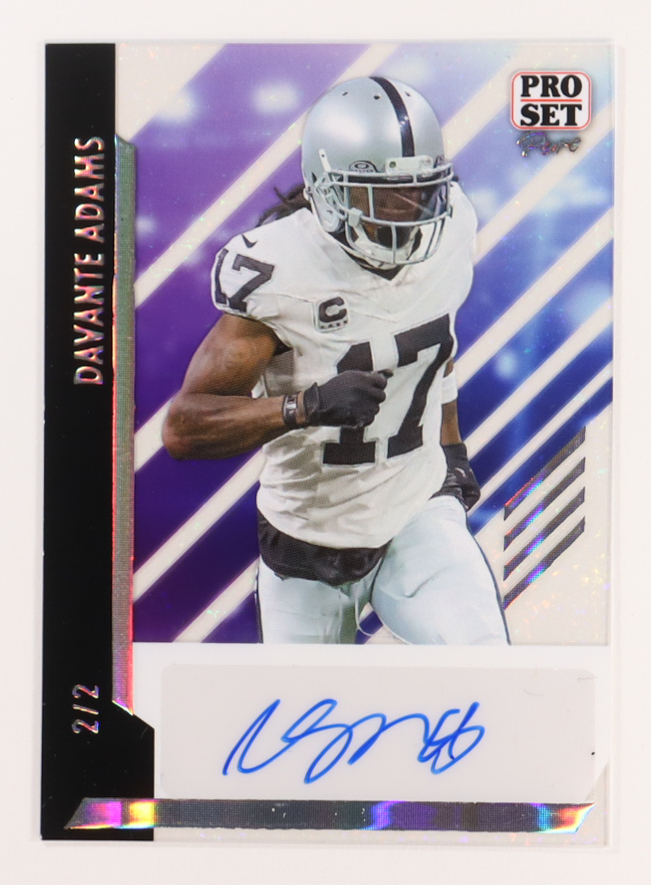 Davante Adams 2024 Pro Set Pure Autographs Sparkle Silver Spectrum #BADA1 #2/2 at PristineAuction.com Davante Adams 2024 Pro Set Pure Autographs Sparkle Silver Spectrum #BADA1 #2/2 at PristineAuction.com
