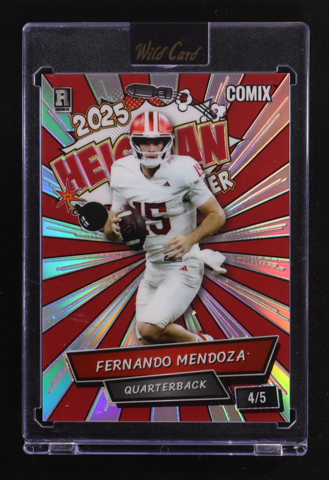 Fernando Mendoza 2025 Wild Card Comix Heisman #ACHO-FM011 #4/5 RC at PristineAuction.com Fernando Mendoza 2025 Wild Card Comix Heisman #ACHO-FM011 #4/5 RC at PristineAuction.com