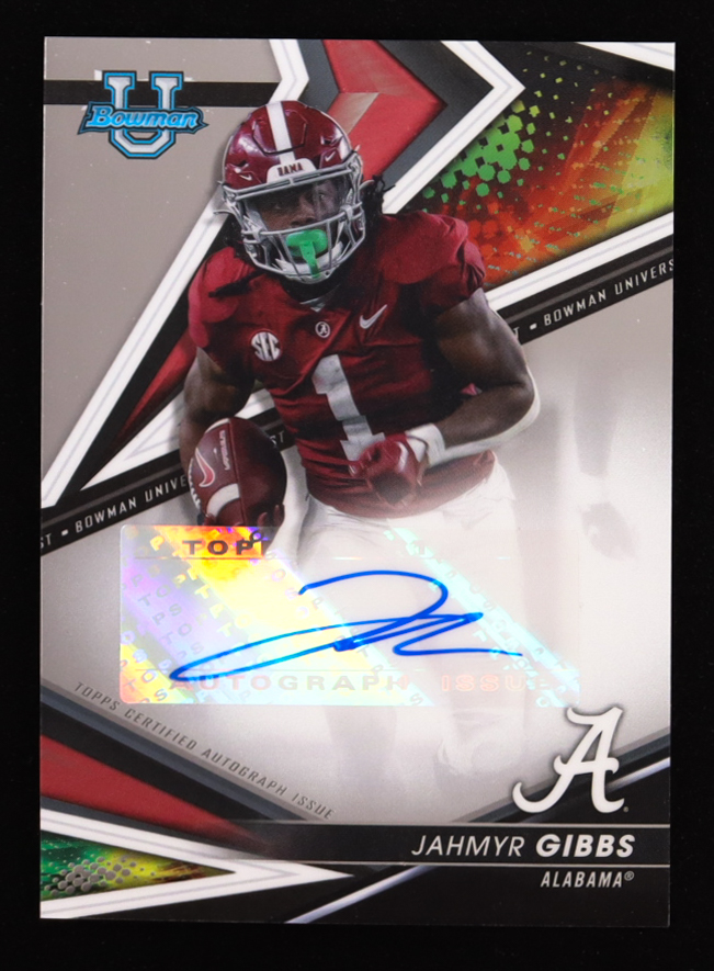 Jahmyr Gibbs 2022 Bowman's Best University Best of '22 Autographs #BAJG RC at PristineAuction.com Jahmyr Gibbs 2022 Bowman's Best University Best of '22 Autographs #BAJG RC at PristineAuction.com