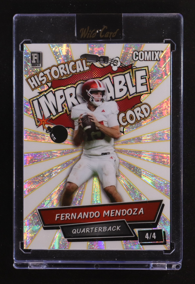 Fernando Mendoza 2025 Wild Card Comix Improbable Disco Ball #ACIM-FM05 #4/4 RC at PristineAuction.com Fernando Mendoza 2025 Wild Card Comix Improbable Disco Ball #ACIM-FM05 #4/4 RC at PristineAuction.com