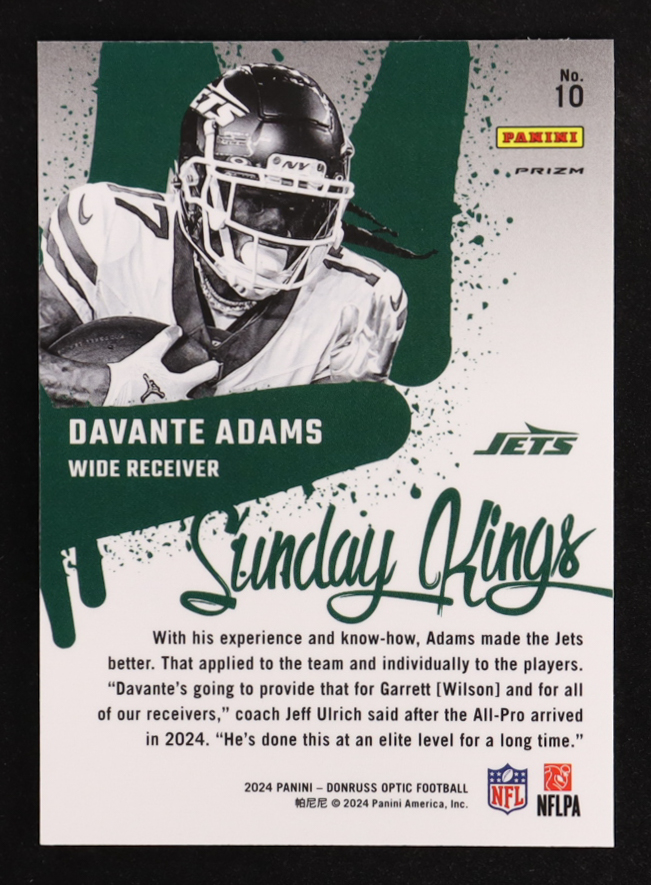 Davante Adams 2024 Donruss Optic Sunday Kings #10 at PristineAuction.com Davante Adams 2024 Donruss Optic Sunday Kings #10 at PristineAuction.com