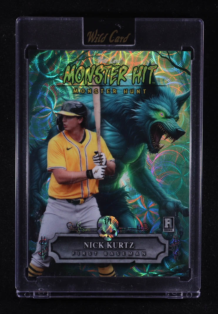 Nick Kurtz 2025 Wild Card Monster Hit Monster Hunt Werewolf Green Scope #NK RC #1/1 at PristineAuction.com Nick Kurtz 2025 Wild Card Monster Hit Monster Hunt Werewolf Green Scope #NK RC #1/1 at PristineAuction.com
