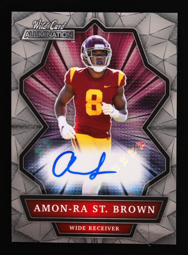 Amon-Ra St. Brown 2021 Wild Card Alumination Autographs #ABCA RC at PristineAuction.com Amon-Ra St. Brown 2021 Wild Card Alumination Autographs #ABCA RC at PristineAuction.com