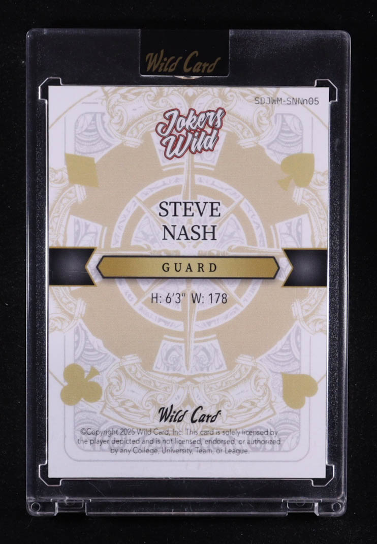 Steve Nash 2025 Wild Card Jokers Wild Holo Black #SNNn05 #1/1 at PristineAuction.com Steve Nash 2025 Wild Card Jokers Wild Holo Black #SNNn05 #1/1 at PristineAuction.com
