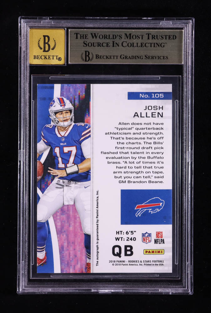 Josh Allen 2018 Rookies and Stars Rookies Longevity Signatures Blue #105 RC #13/49 (BGS 9.5 | Autograph Graded BGS 10) at PristineAuction.com Josh Allen 2018 Rookies and Stars Rookies Longevity Signatures Blue #105 RC #13/49 (BGS 9.5 | Autograph Graded BGS 10) at PristineAuction.com
