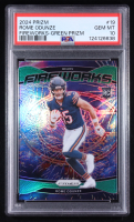 Rome Odunze 2024 Panini Prizm Fireworks Prizms Green #19 RC (PSA 10) at PristineAuction.com