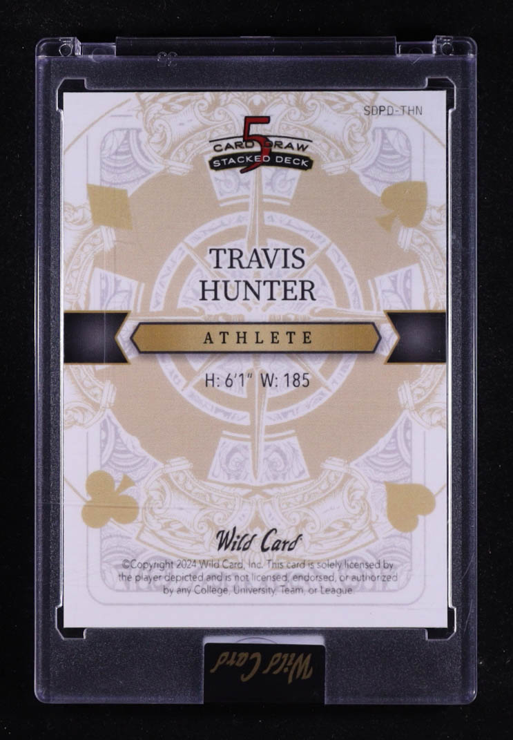 Travis Hunter 2024 Wild Card 5 Card Draw Stacked Deck Jack of Diamonds Green Laser #THN RC #1/1 at PristineAuction.com Travis Hunter 2024 Wild Card 5 Card Draw Stacked Deck Jack of Diamonds Green Laser #THN RC #1/1 at PristineAuction.com