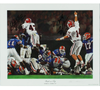Mike Bobo & Robert Edwards Signed Georgia Bulldog 12x15 Noah Stokes Print (Radtke) at PristineAuction.com