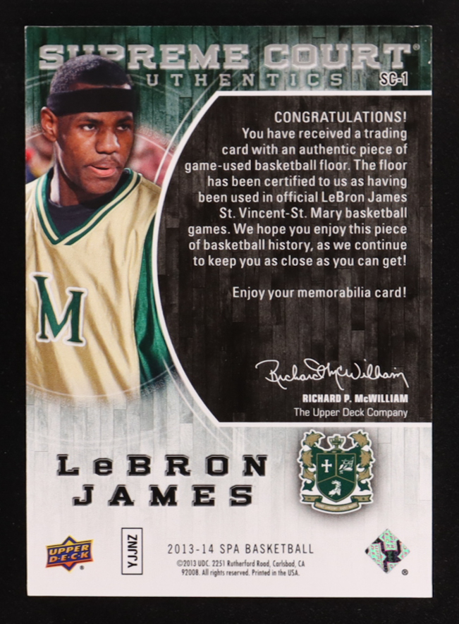 LeBron James 2013-14 SP Authentic LeBron James Supreme Court #SC1 at PristineAuction.com LeBron James 2013-14 SP Authentic LeBron James Supreme Court #SC1 at PristineAuction.com