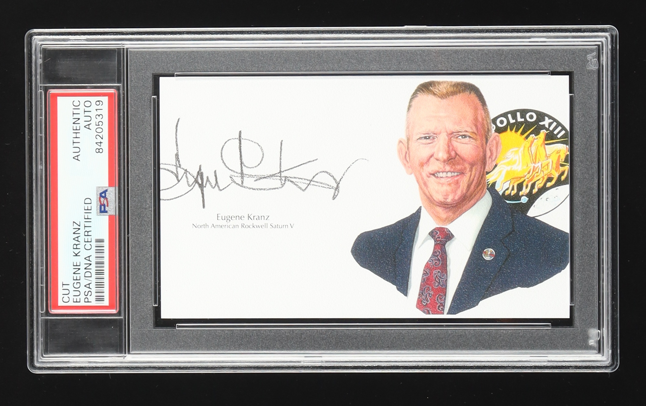 Gene Kranz Signed Cut with Portrait (PSA) at PristineAuction.com Gene Kranz Signed Cut with Portrait (PSA) at PristineAuction.com