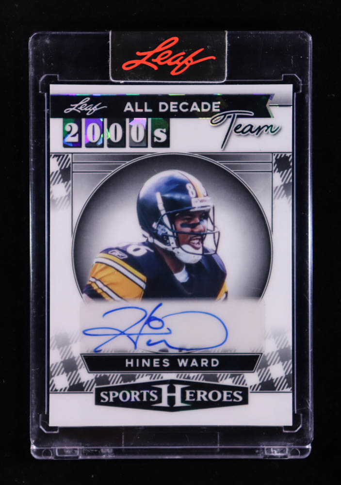 Hines Ward 2025 Leaf Sports Heroes All Decade Team 00's Autographs Crystal White #D00HW1 #2/2 at PristineAuction.com Hines Ward 2025 Leaf Sports Heroes All Decade Team 00's Autographs Crystal White #D00HW1 #2/2 at PristineAuction.com