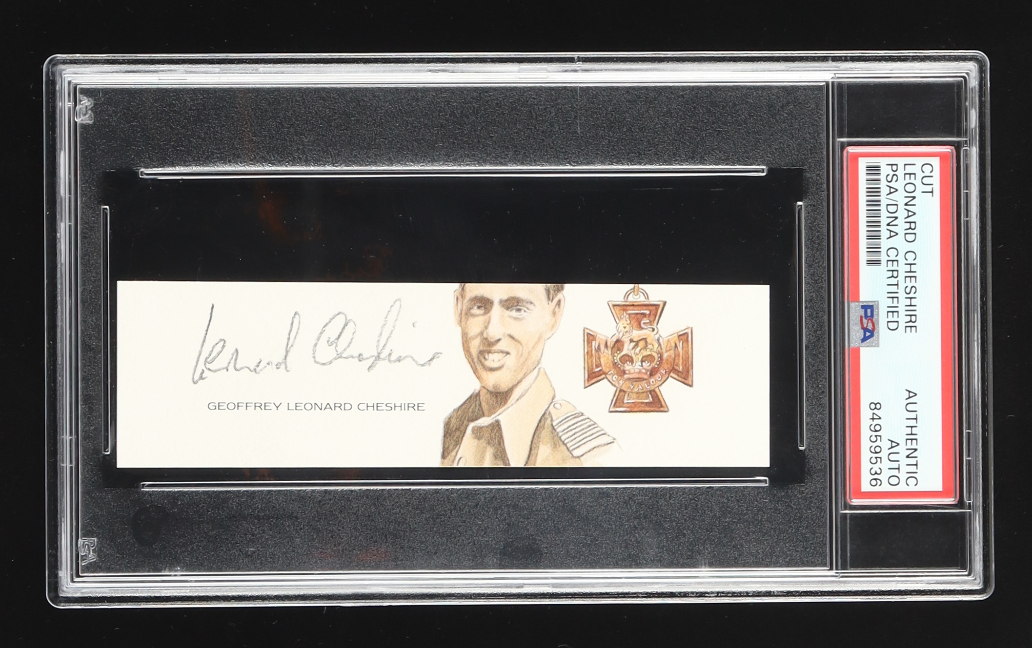 Leonard Cheshire Signed Cut Signature (PSA) WWII Nagasaki British Observer at PristineAuction.com Leonard Cheshire Signed Cut Signature (PSA) WWII Nagasaki British Observer at PristineAuction.com